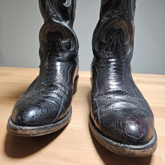 Nocona Boots Mens Black Leather Western Cowboy Boots Size 9D - Picture 2 of 15